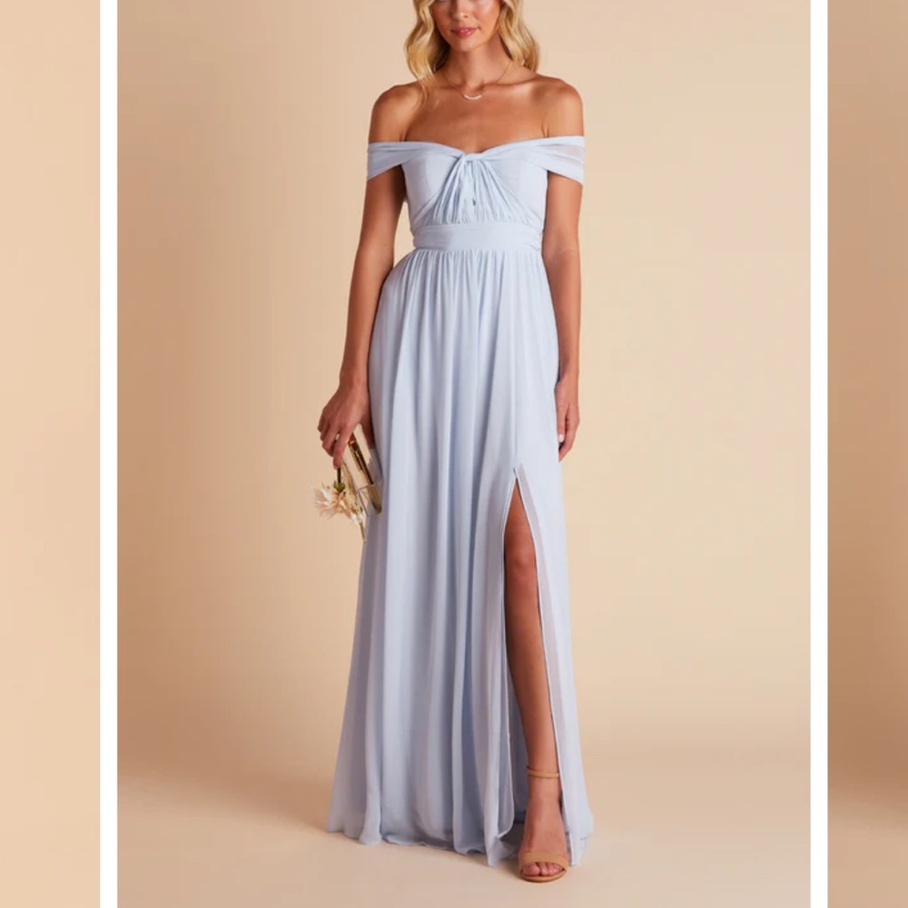 BIRDY GREY Grace Convertible Dress With Slit - Chiffon Ice Blue - Women’s XL